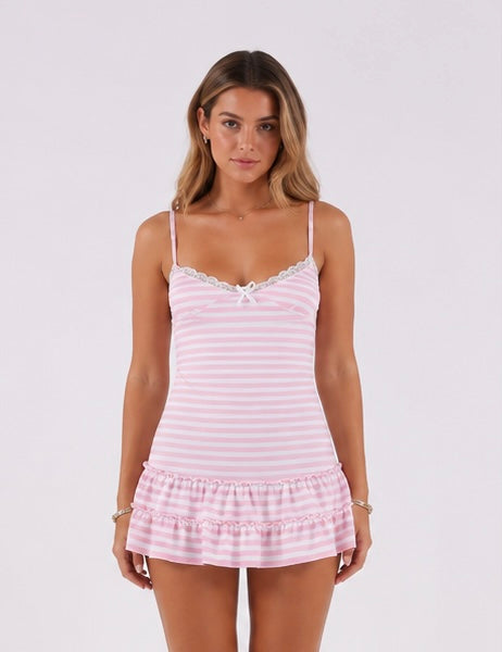 Striped Muse Dress Rose
