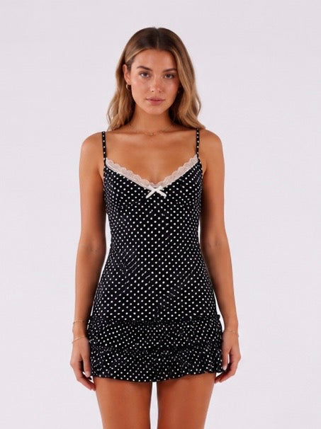 Polka Dot Muse Dress Black