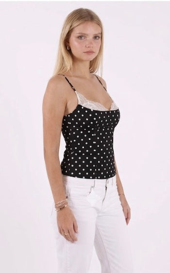 Polka Dot spitzen top